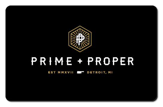 Prime and Proper logo over black background